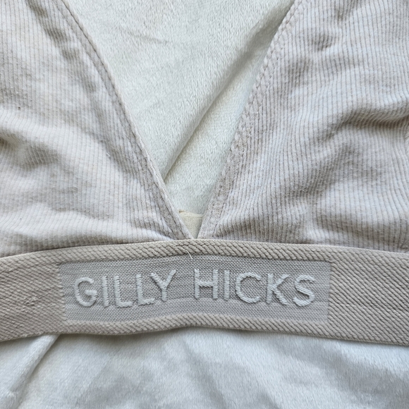 Gilly Hicks Cotton Ribbed Triangle Bra . Large - Picture 4 of 6